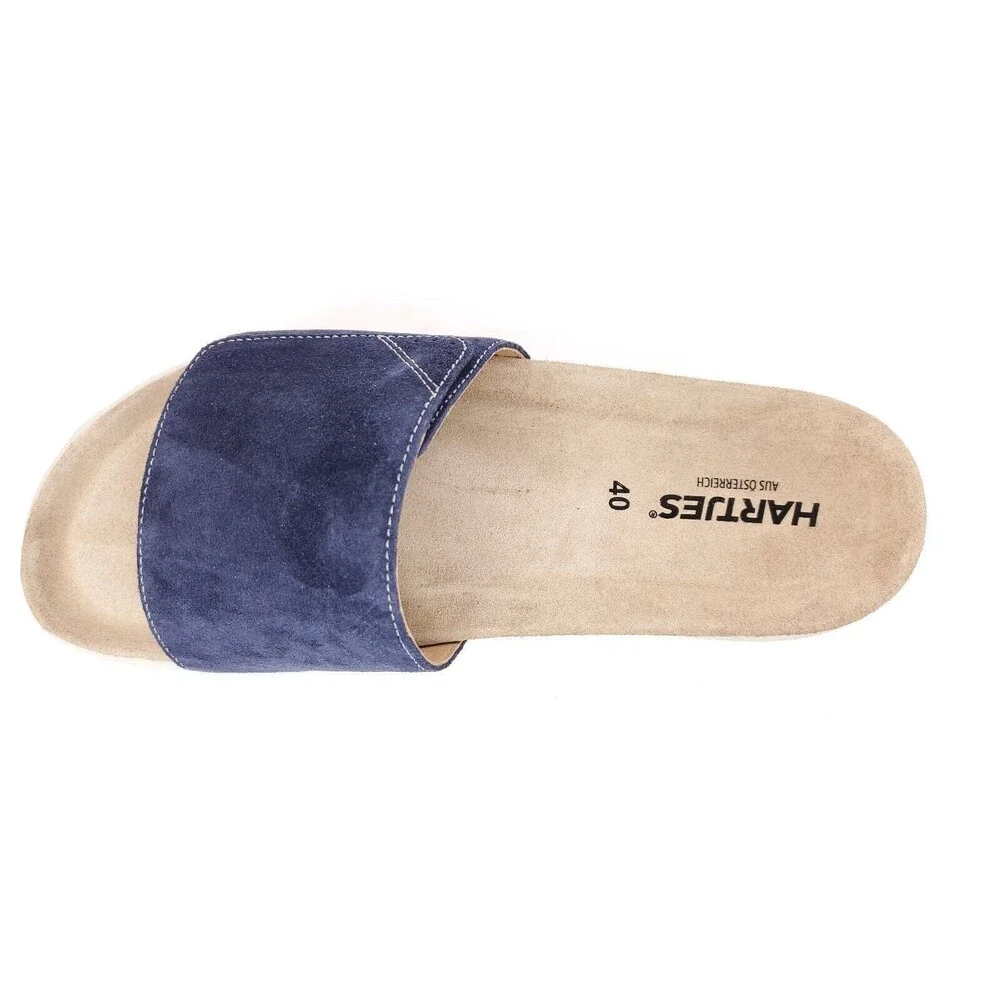 Hartjes 120122 Women's Blue Suede Velour Move Slide Sandal Size 39 US 8-8.5